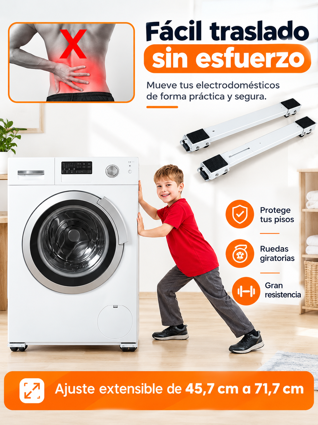 Base Rodante Ajustable para Electrodomésticos Pesados