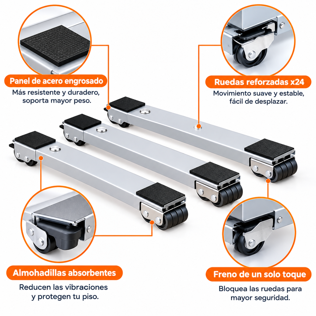 Base Rodante Ajustable para Electrodomésticos Pesados