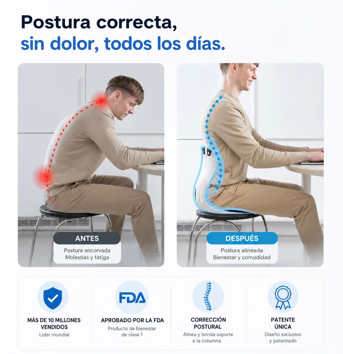 PostureFlex PRO - Corrector de Postura/Soporte Lumbar